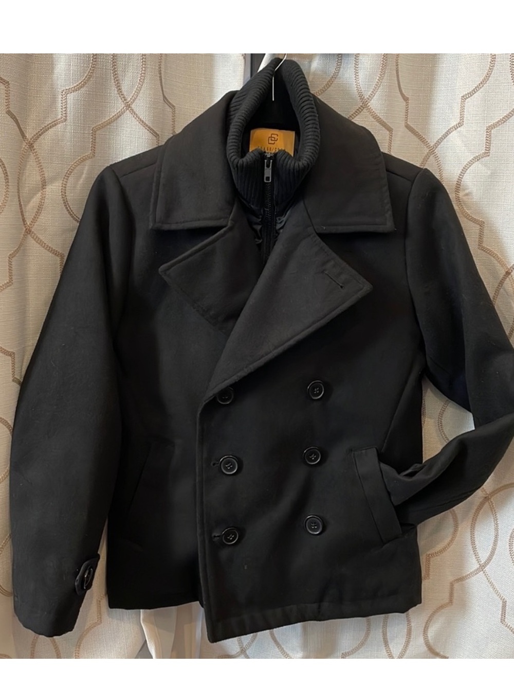 Class Club Men's Black Pea Coat Size 10/12